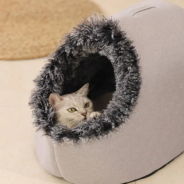 Cat Bed Comfortable Pet Sleeping Bed, Portable Cat Bed Warm And Thickened Pet Bed With Handle Portable Cat Bed Winter Pet Suppli