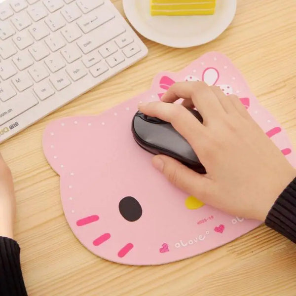 Sanrio Kawaii Hello Kitty Mouse Pad Computer Peripheral Accessories Anti slip Tablet Black Powder Coffee Pad Soft Mouse Pad Gift